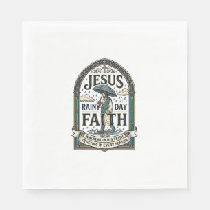 Jesus Rainy Day Faith Jesus Rainy Day Christian Fa Napkin