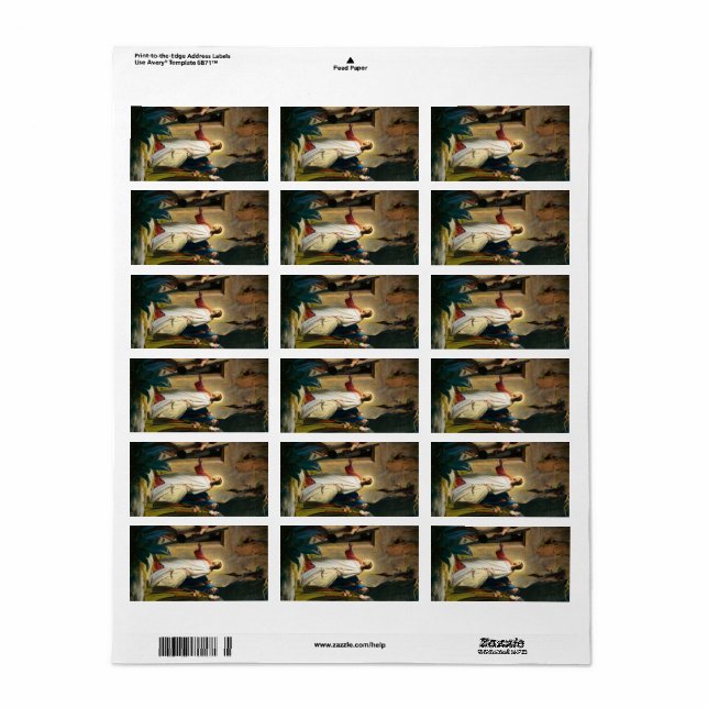 Jesus Raising of Lazarus by Carl Bloch Label (Full Sheet)