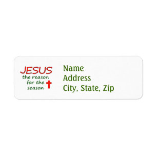Jesus reason for season return address label