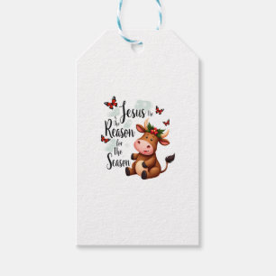 Jesus Reason for The Season Cow Christmas Christia Gift Tags