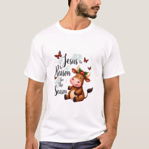 Jesus Reason for The Season Cow Christmas Christia T-Shirt