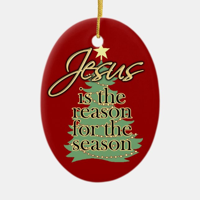 Jesus Reason for the Season Personalised Ornament (Front)
