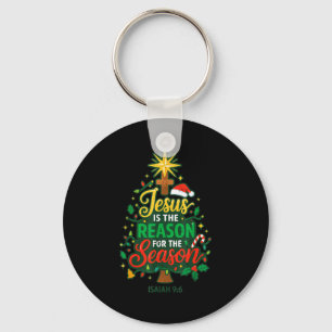 Jesus Reason Season Christian Christmas Family Pjs Key Ring