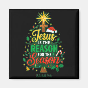Jesus Reason Season Christian Christmas Family Pjs Magnet