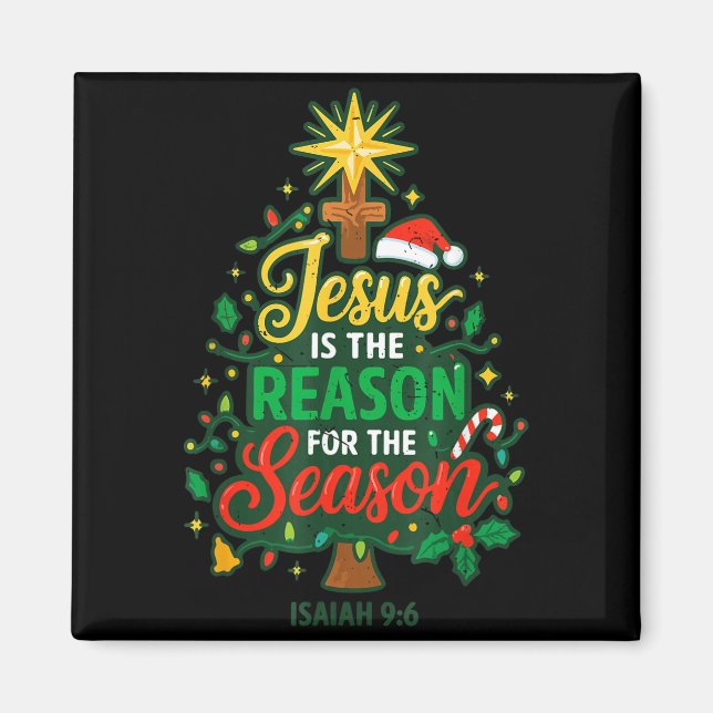 Jesus Reason Season Christian Christmas Family Pjs Magnet (Front)