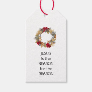 JESUS REASON SEASON   Festive Wreath   CHRISTMAS Gift Tags