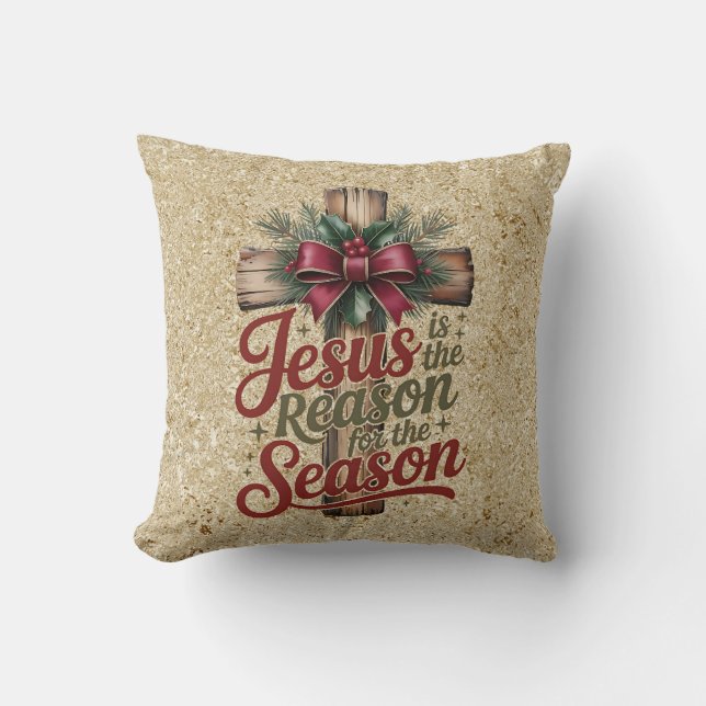 Jesus Reason Season Throw Pillow (Front)