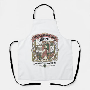 Jesus Record Shop Gospel Jesus Record Shop Christi Apron