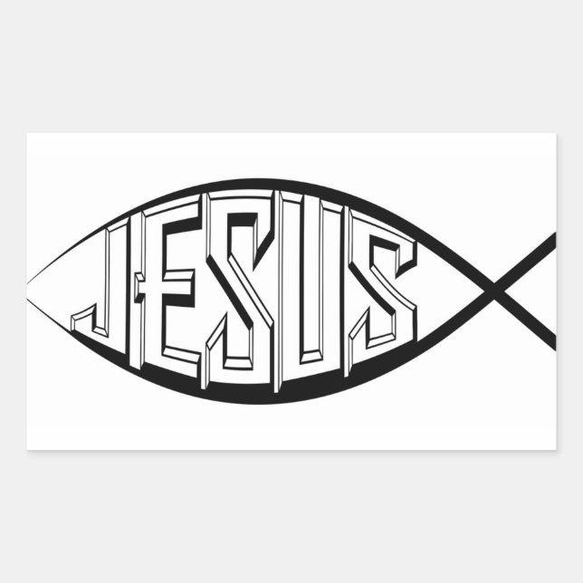 Jesus Rectangular Sticker (Front)