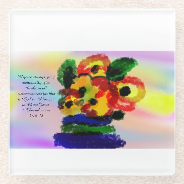 jesus rejoice  glass coaster (Front)