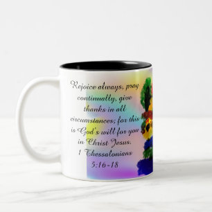 jesus rejoice  Two-Tone coffee mug