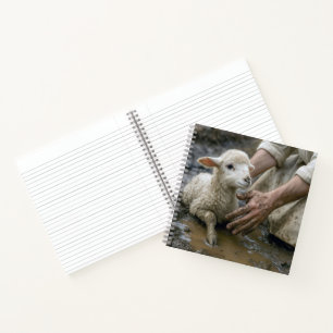 Jesus Rescuing a Lamb From a Mud Puddle Notebook