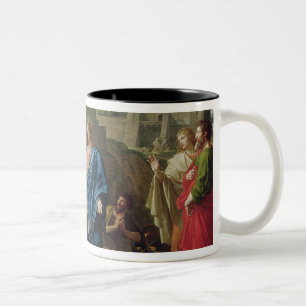 Jesus Resurrecting the Son of the Widow of Naim Two-Tone Coffee Mug