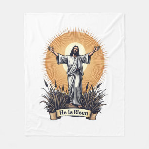 Jesus Resurrection Vintage Engraving Faith Shirt ( Fleece Blanket