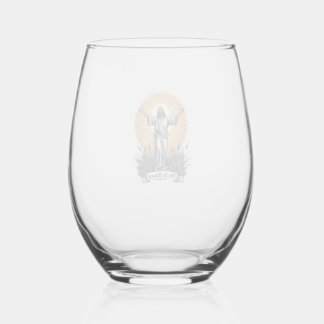 Jesus Resurrection Vintage Engraving Faith Shirt ( Stemless Wine Glass