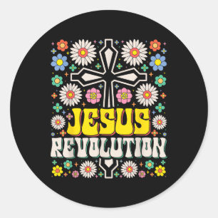 Jesus Revolution Faith Retro Groovy Christian  Classic Round Sticker