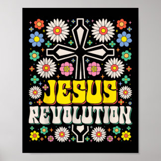 Jesus Revolution Faith Retro Groovy Christian Poster
