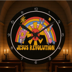 Jesus Revolution Graphic Round Clock