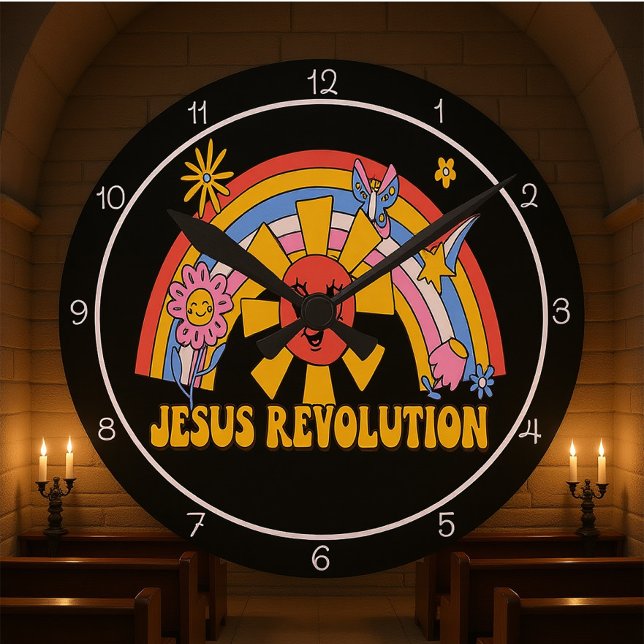 Jesus Revolution Graphic Round Clock (Creator Uploaded)