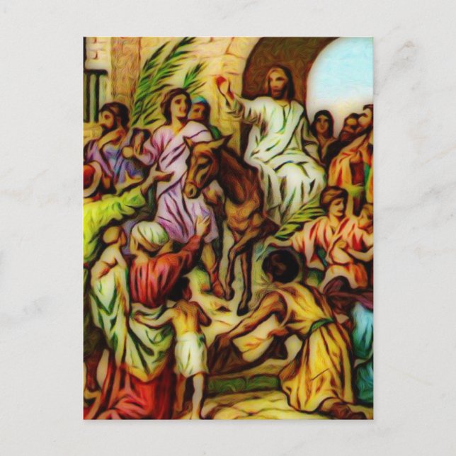 Jesus Rides the Donkey into Jerusalem Postcard (Front)