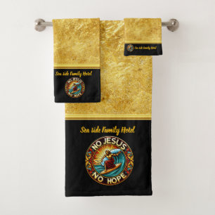 Jesus Rides Wave of Divine Hope (B) Bath Towel Set