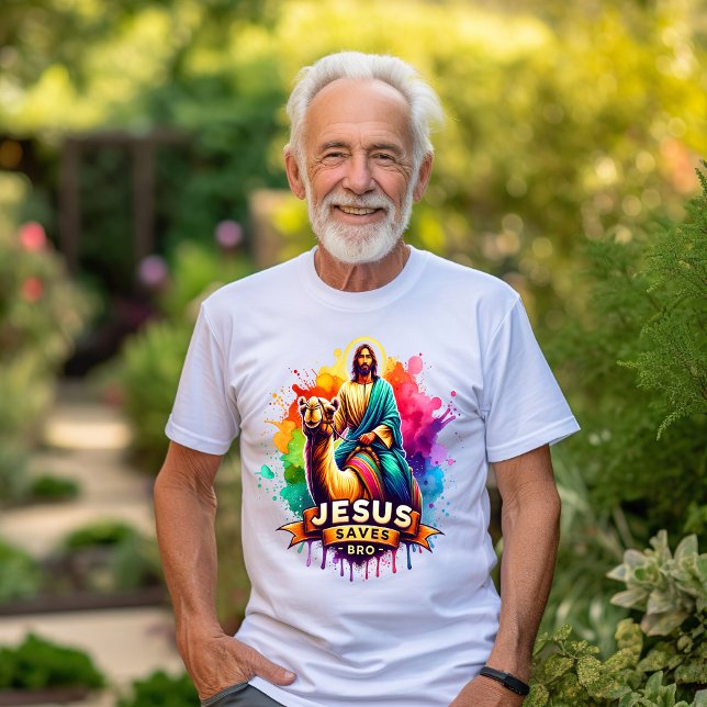 Jesus riding a colourful camel in vibrant art styl T-Shirt (Creator Uploaded)
