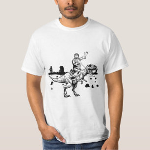 Jesus Riding Dinosaur Funny Graphic T-Shirt