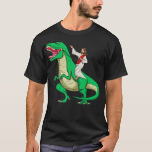 Jesus Riding Dinosaur Funny Parody Tyrannosaurus R T-Shirt