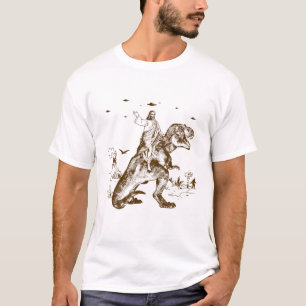Jesus Riding Dinosaur Jesus Is King Christian Gift T-Shirt