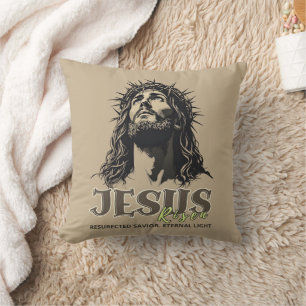 Jesus Risen - Jesus Christ Artistic Beige Cushion