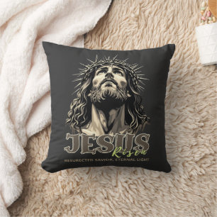 Jesus Risen - Jesus Christ Artistic Grey Cushion