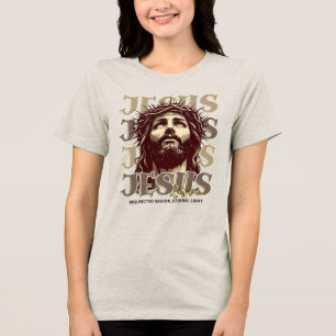 Jesus Risen - Jesus Christ Artistic  Tri-Blend Shirt