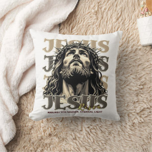 Jesus Risen - Jesus Christ Artistic White Cushion