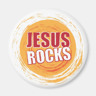 Jesus Rocks 2 Orange Magnet