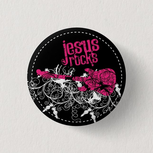 Jesus Rocks 3 Cm Round Badge (Front)