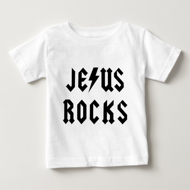 Jesus Rocks Baby T-Shirt (Front)