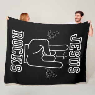Jesus Rocks Biblical Festival Fleece Blanket
