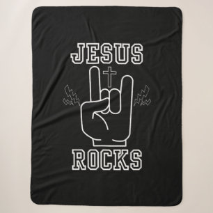 Jesus Rocks Biblical Festival Sherpa Blanket