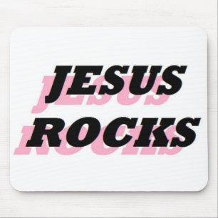 JESUS ROCKS MOUSE PAD