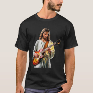 Jesus Rocks With Guitar - Funny Christian Rocks Ch T-Shirt