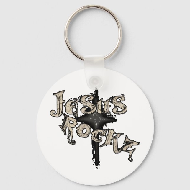 Jesus Rockz Christian Key Ring (Front)
