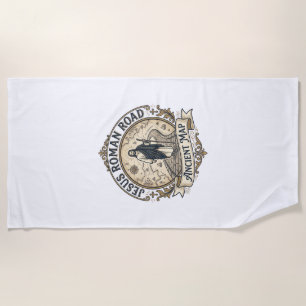 Jesus Roman Road Ancient Map Jesus Roman Road Anci Beach Towel