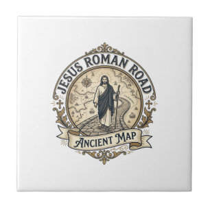 Jesus Roman Road Ancient Map Jesus Roman Road Anci Ceramic Tile