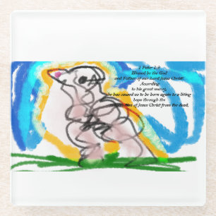 jesus rose from dead  glass coaster