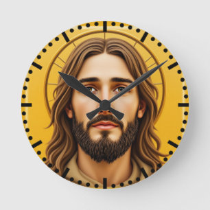 JESUS ROUND CLOCK