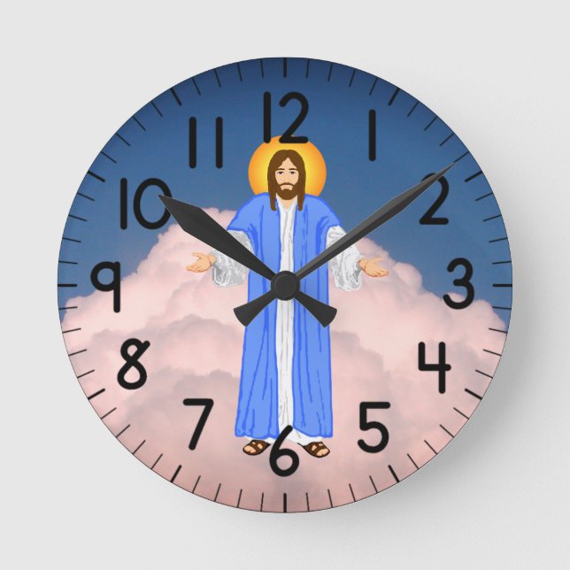 Jesus  round clock (Front)