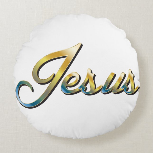 Jesus Round Throw Pillow (Front)