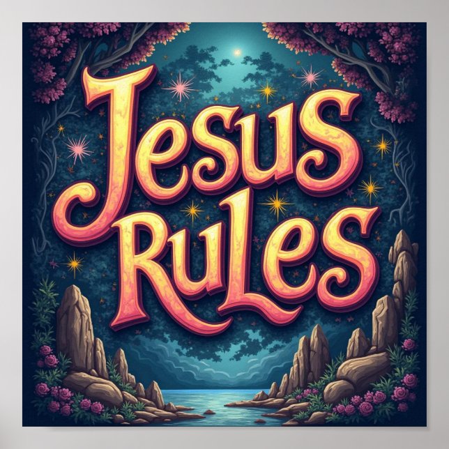 Jesus Rules Poster (Front)