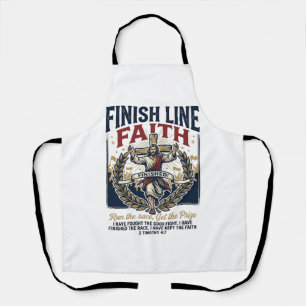 Jesus Running Marathon Vintage Shirt Christian Gra Apron