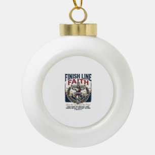 Jesus Running Marathon Vintage Shirt Christian Gra Ceramic Ball Christmas Ornament